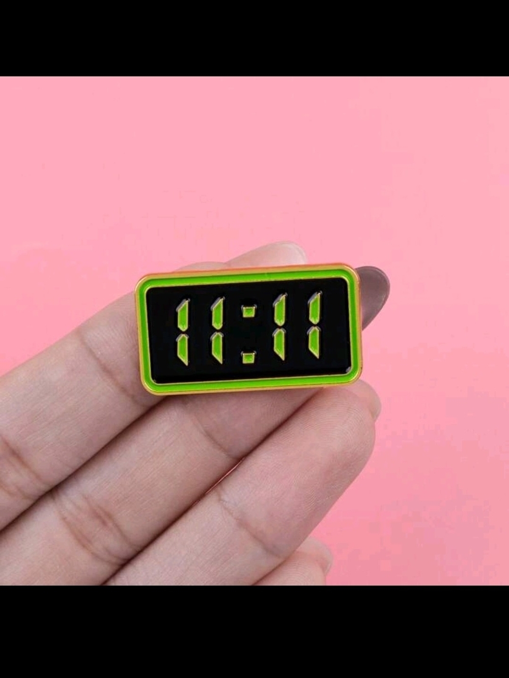 Green Digital LED 11:11 Enamel Pin - Unbranded